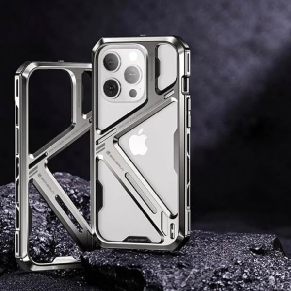 Hollow Highly Protective Metal Ultra-thin- Plus Anti-scratch Shockproof Protective Titanium Alloy Armor Frame Case