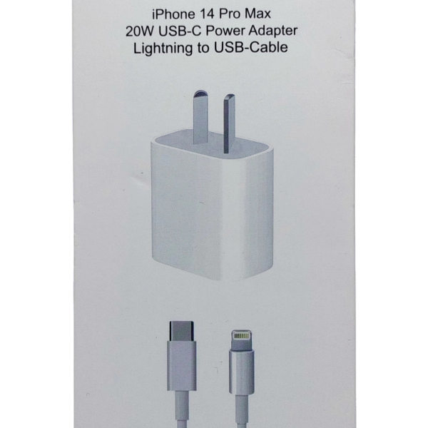 iPhone 14 Pro Max 20W USB-C Power Adapter USB-C to Lightning Cable