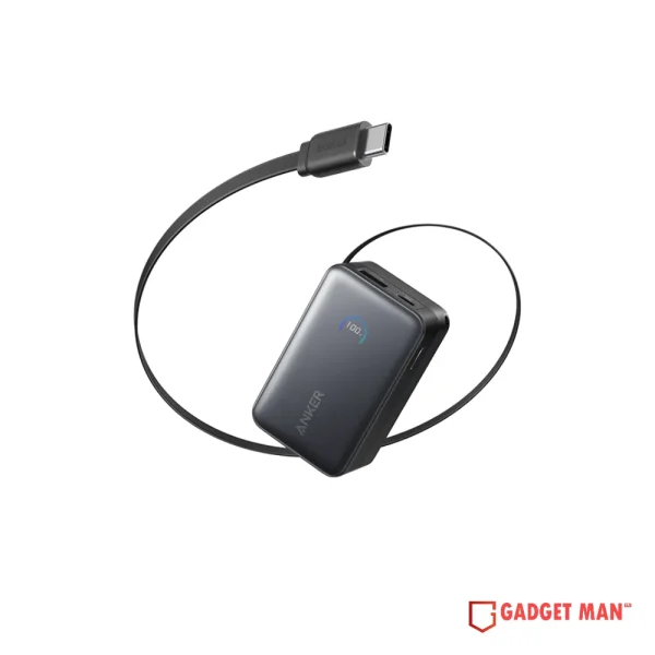 Anker A1638 Nano 45W Power Bank with Built-In Retractable USB-C Cable - 10000mAh