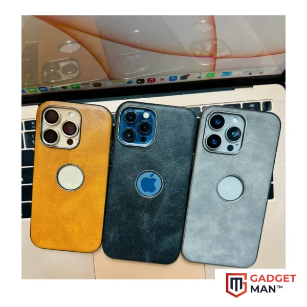 Apple Logo Hole Premium Lather Side Soft Case