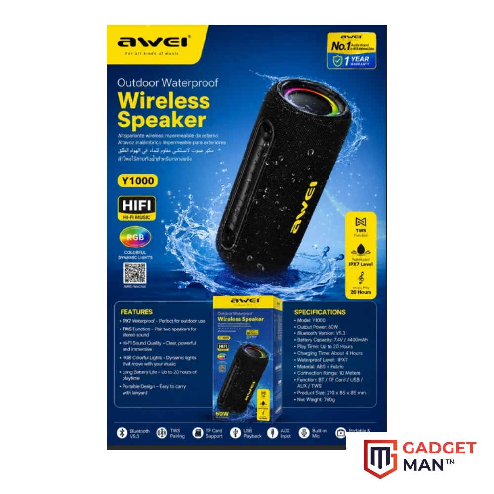 Awei Y1000 Stereo Sound Wireless Speaker