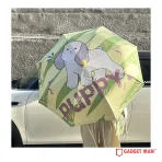 Ball Series 3-Fold Manual Black Vinyl Umbrella