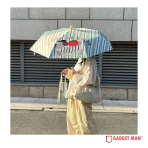Ball Series 3-Fold Manual Black Vinyl Umbrella