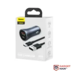 Baseus Golden Contactor Pro Dual Quick Charger Car Charger U+C 40W USB Type-C 5A 1.0m Cable Dark Gray