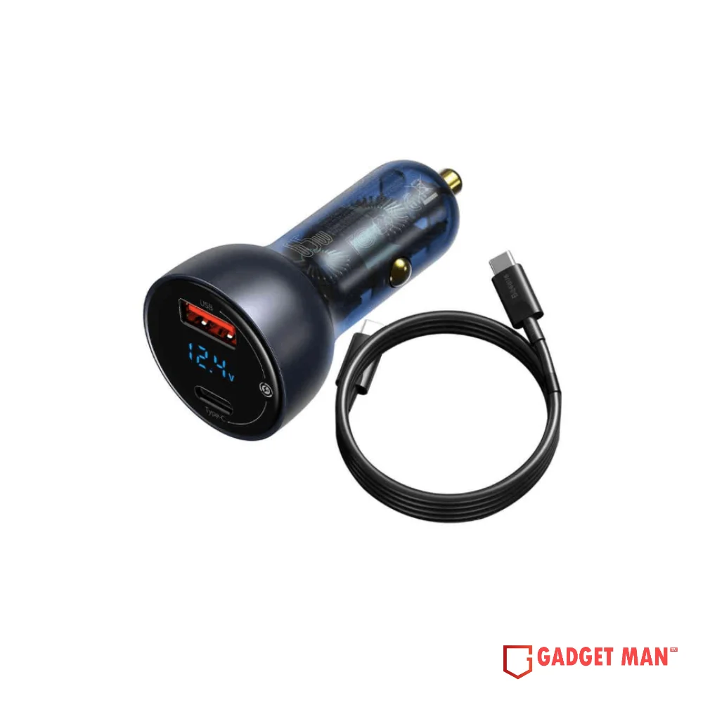 Baseus Particular Digital Display QC+PPS Dual Quick Charger Car Charger With Cable - 65W