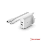 Belkin Boostup Charge Dual USB-A Wall Charger 24W + USB-A to USB-C cable - 1M