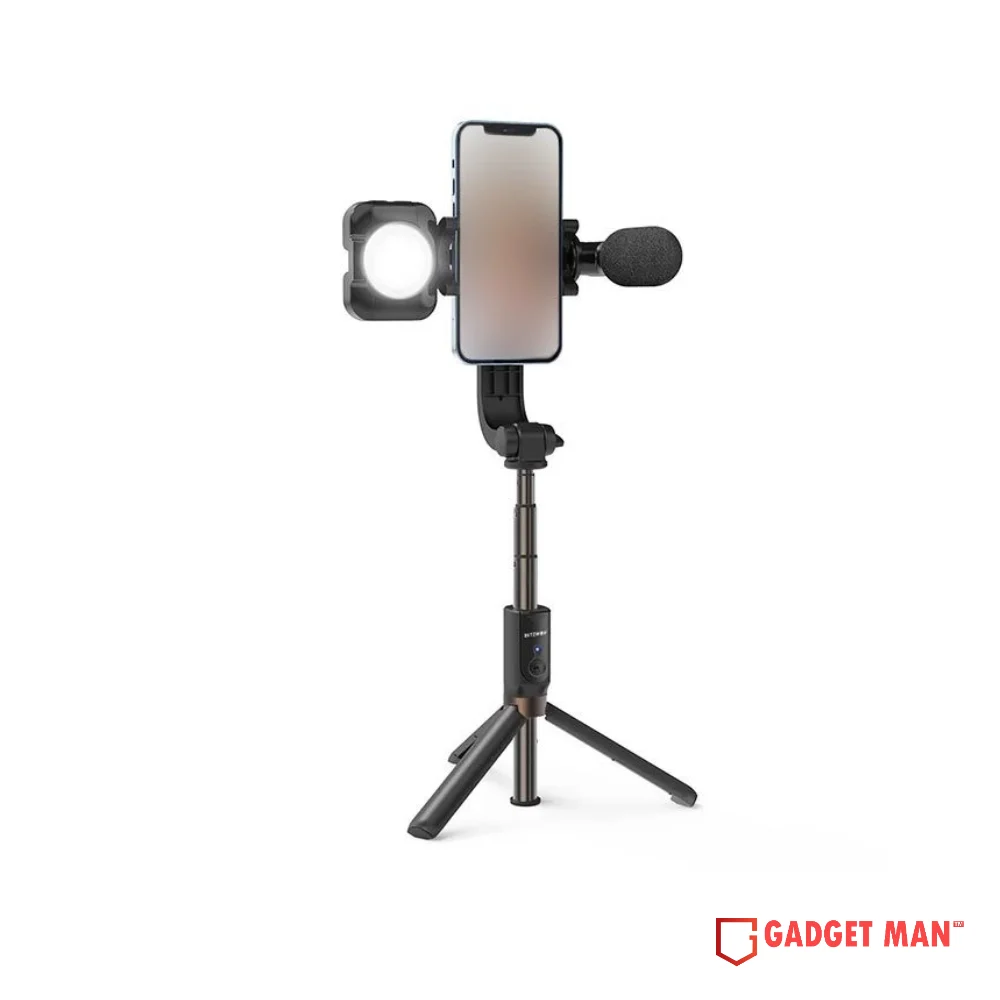 BlitzWolf BW-BS15 Tripod Selfie Stick with Fill Light & Microphone