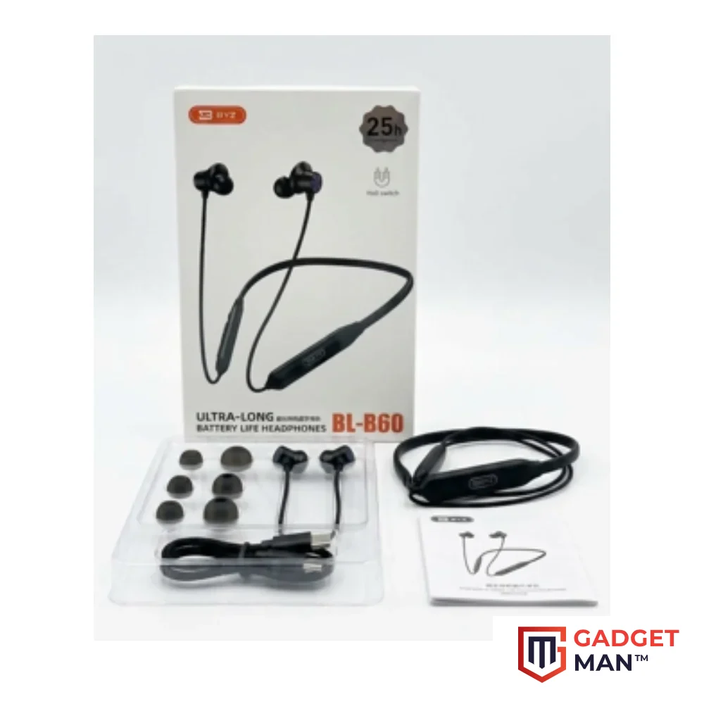 BYZ BL-B60 Ultra-Long Battery Life Wireless Neckband Headphones