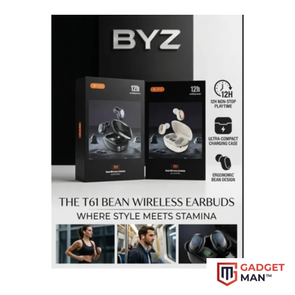 BYZ T61 Bean Wireless Earbuds – True Wireless Noise Cancelling Earphones
