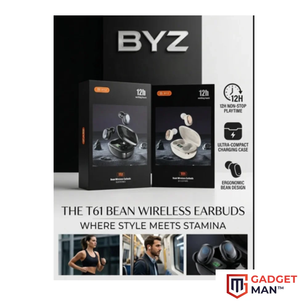 BYZ T61 Bean Wireless Earbuds – True Wireless Noise Cancelling Earphones