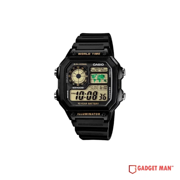 Casio Youth World Time AE-1200WH-1BVDF Digital Resin Belt Men’s Watch