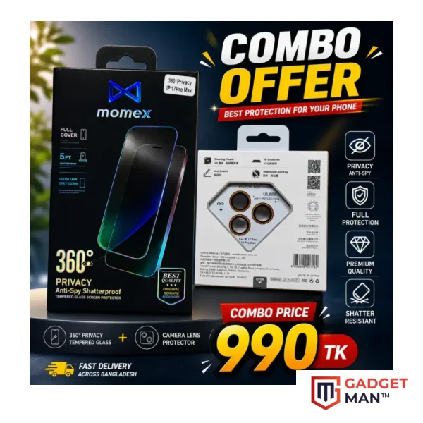 Combo Front Glass and Camera Lens Protector