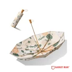 Double-Layer Floral Print 23-inch 8-Rib Tri-Fold Umbrella