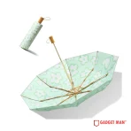 Double-Layer Floral Print 23-inch 8-Rib Tri-Fold Umbrella