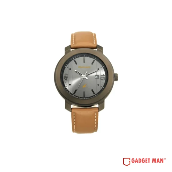 Fastrack Bare Basics 3246NL01 Quartz Date Analog Leather Strap Men’s Watch