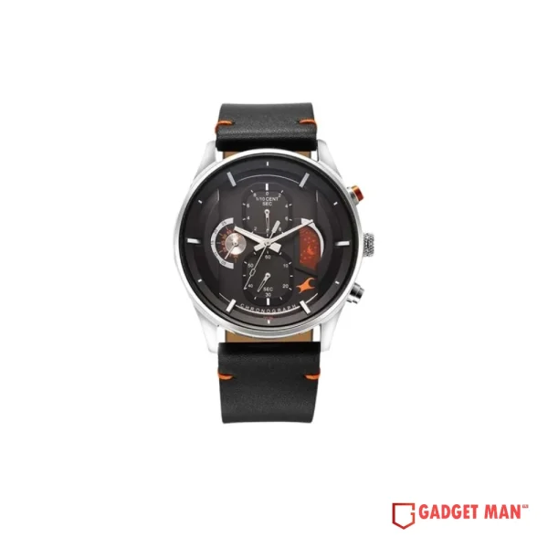 Fastrack Opulence Sun Moon Chronograph Quartz 3315KL01 Analog Date Leather Strap Men's Watch