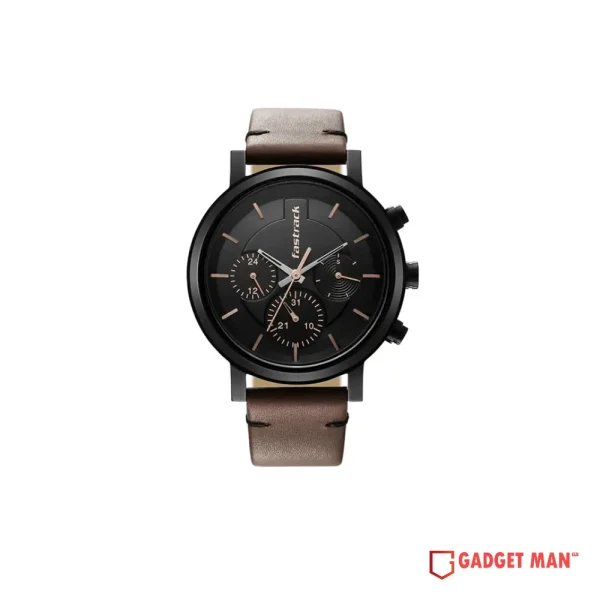 Fastrack Tick Tock 3287NL01 Quartz Day Date Analog Leather Strap Men’s Watch