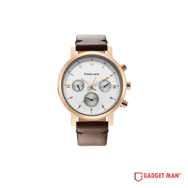 Fastrack Tick Tock Quartz 3287WL01 Multifunction Analog Leather Strap Men's Watch