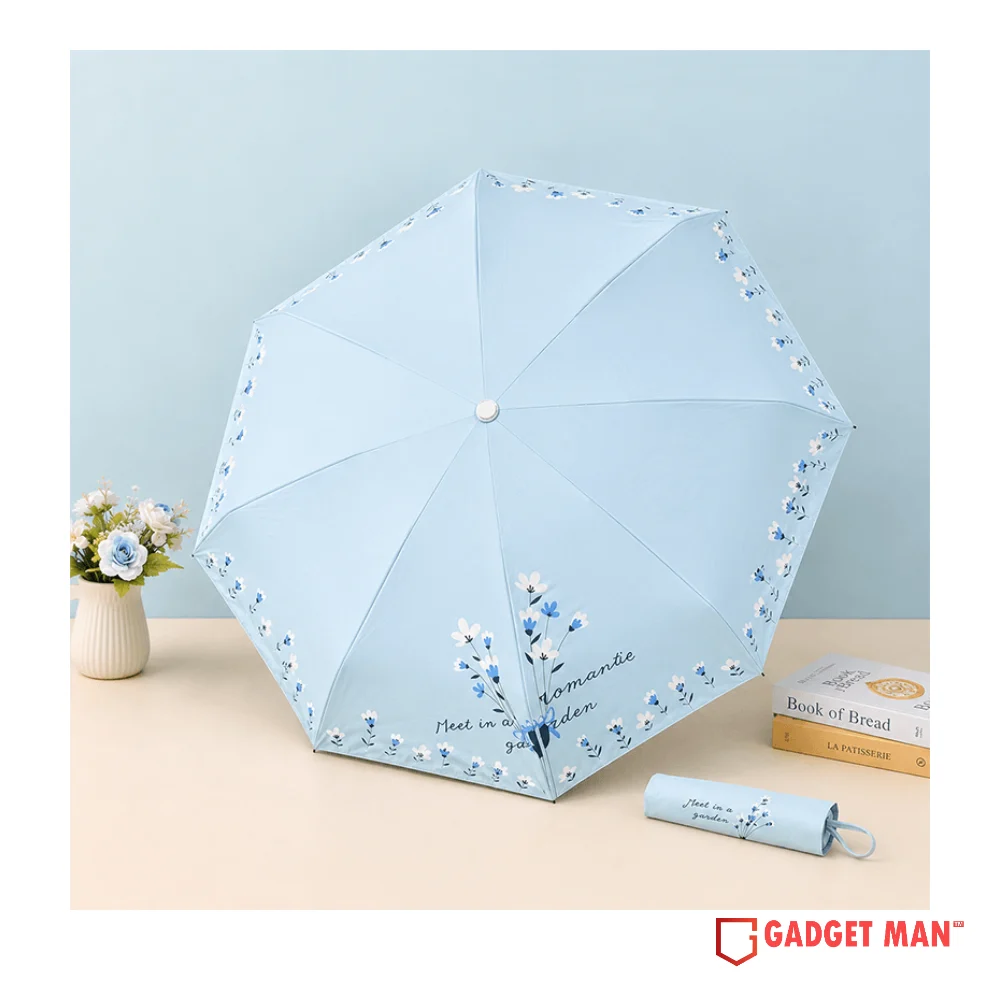 Floral Print Dual-Color Folding Umbrella