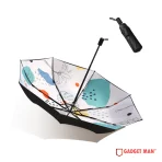 Floral Printed Dual-Layer 21-inch 8-Rib Tri-Fold Umbrella