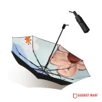 Floral Printed Dual-Layer 21-inch 8-Rib Tri-Fold Umbrella