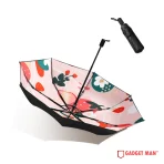 Floral Printed Dual-Layer 21-inch 8-Rib Tri-Fold Umbrella