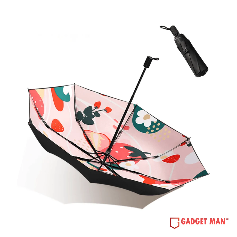 floral-printed-dual-layer-21-inch-8-rib-tri-fold-umbrella-gadgetman Floral Printed Dual-Layer 21-inch 8-Rib Tri-Fold Umbrella