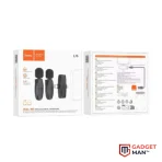 Hoco L15 Type C & Lightning Dual Mic Lavalier Wireless Microphone Black