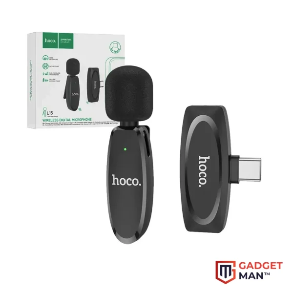 Hoco L15 Type-C Wireless Lavalier Digital Microphone(Black)