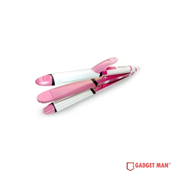Kemei KM-1291 Ceramic Professional 3 in 1 Electric Hair Straightener Curler Styler and Crimper