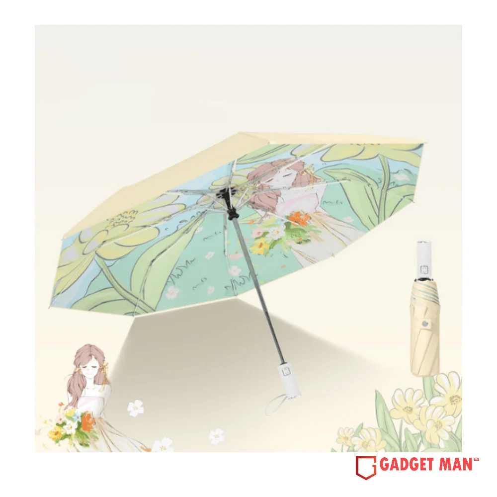 Lumina Dual-Layer Cartoon Tri-Fold Anti-UV Umbrella