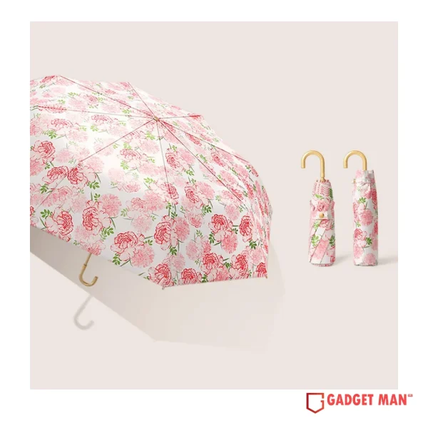 Lumina Gold Hook-Style Curved-Handle Anti-UV Umbrella