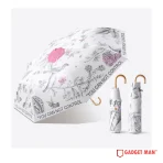 Lumina Royal Curved-Handle Anti-UV Floral Umbrella