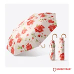 Lumina Royal Curved-Handle Anti-UV Floral Umbrella