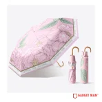 Lumina Royal Curved-Handle Anti-UV Floral Umbrella