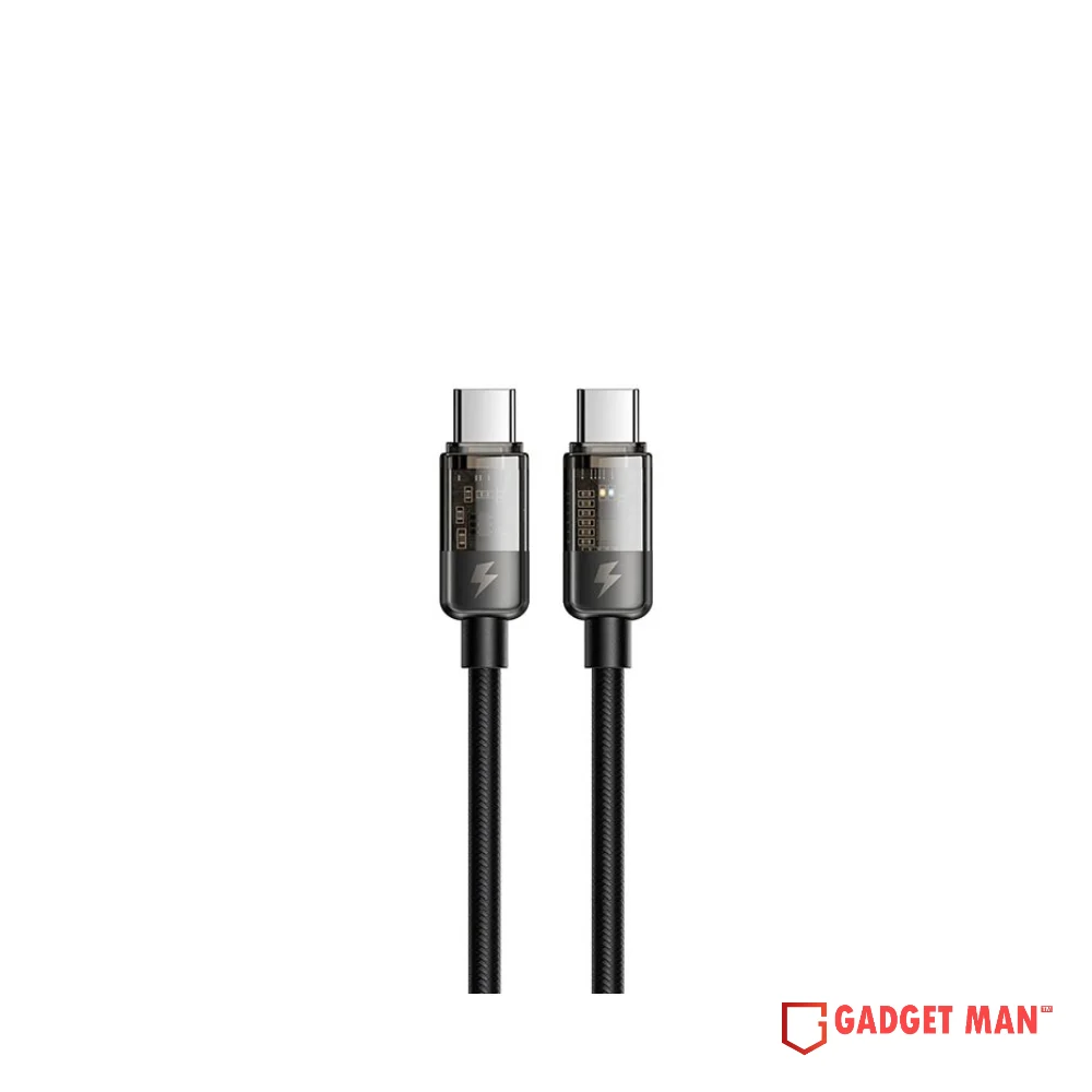 Mcdodo CA-284 Auto Power Off Type-C to Type-C Transparent Data Cable 100W - 1.2M