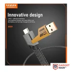 Multi USB Charging Cable 4 in 1, 1.2M Fast Charging Cable with USB A/USB C 65W Type-C and 27W PD Fast Charging Data Transfer Cable Compatible with All Phones
