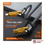 Multi USB Charging Cable 4 in 1, 1.2M Fast Charging Cable with USB A/USB C 65W Type-C and 27W PD Fast Charging Data Transfer Cable Compatible with All Phones