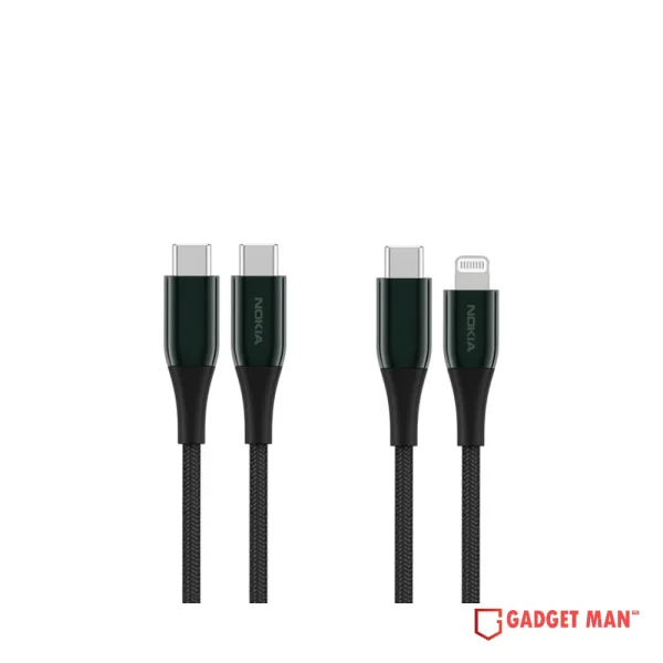 Nokia P8200C Combo USB-C & Lightning Data Cable 1.25m- Green