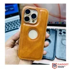 Premium Logo Cut Leather Mobile Case