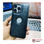 Premium Logo Cut Leather Mobile Case