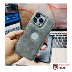 Premium Logo Cut Leather Mobile Case