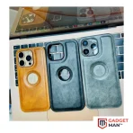 Premium Logo Cut Leather Mobile Case