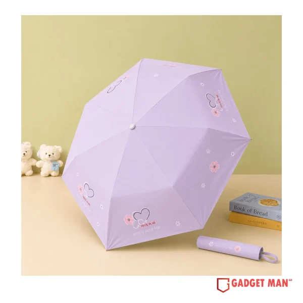 Premium Love Print Dual-Tone Folding Umbrella