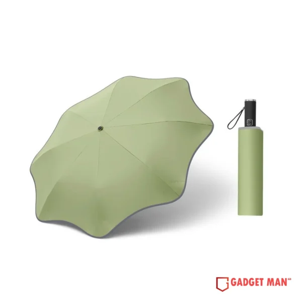 Rounded Tips 21-inch 8-Rib Automatic Tri-Fold Umbrella