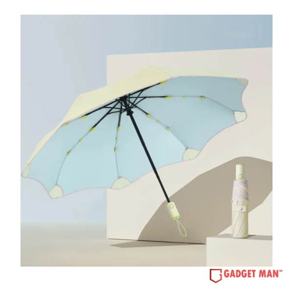 SafetyGlide 21-inch 8-Rib 3-Fold Compact Umbrella