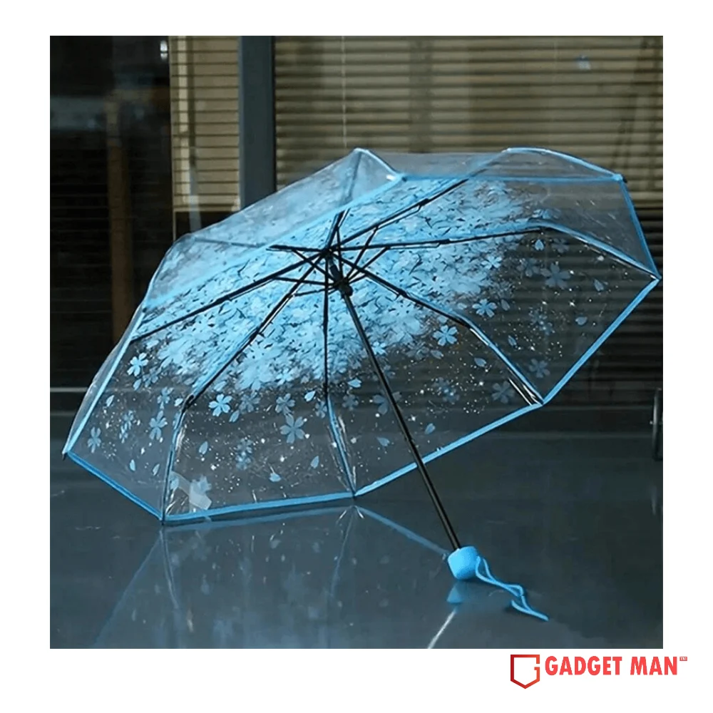 Sakura Printed 21-inch 8-rib Transparent Umbrella