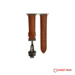 Smart Watch Strap - Calfskin Leather with Butterfly Deployment Clasp