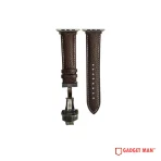 Smart Watch Strap - Calfskin Leather with Butterfly Deployment Clasp