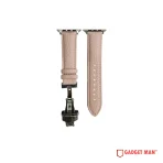 Smart Watch Strap - Calfskin Leather with Butterfly Deployment Clasp